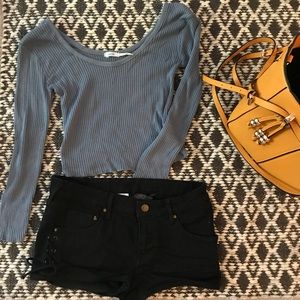 Blue kimchi blue long sleeve crop top
